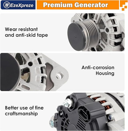 Ezexpreze 11710N Alternator Replacement For 2014 2015 Kia Optima, 2012-2014 Sorento, 2014 Hyundai Sonata, 2013-2016 Santa Fe Sport, 2.0 2.4L, 37300-2G800 37300-2G850 37300-2G855 37300-2G950