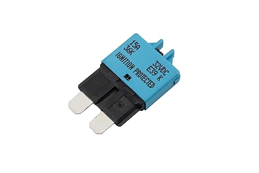 GLOSO Circuit Breaker Blade Fuse E39 (T3) Manual Reset Fuse For Car Truck RV Automotive Marine Boat Trolling motor & Custom Wiring Audio battery protection/Low Profile ATC/ATO(15A - 1 Pack)