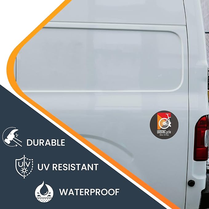 Magnet Me Up Customizable 30 Mil Round Magnet- 5” Weatherproof Car Magnet for Businesses, Sports Teams, Fundraisers & Personal Expression- Custom Text & Logo- Strong Magnetic Vinyl for Vehicles