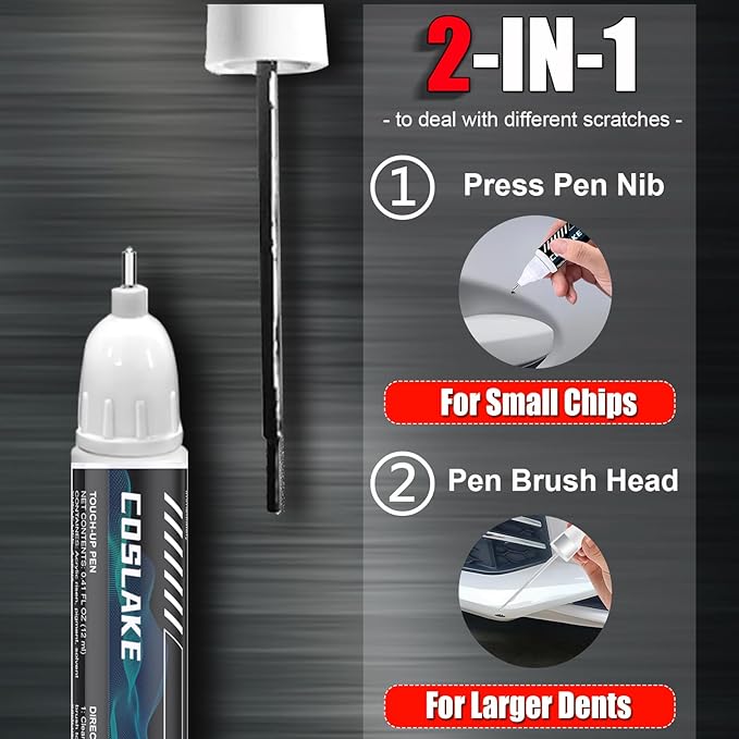 Car Touch Up Paint(Billet Silver Metallic(PSC/JSC)) for Dodge Ram, Car Paint Scratch Repair Kit, Quick & Easy Solution to Repair, Scratch Remover Pen with 2PCS Disposable Micro Applicators