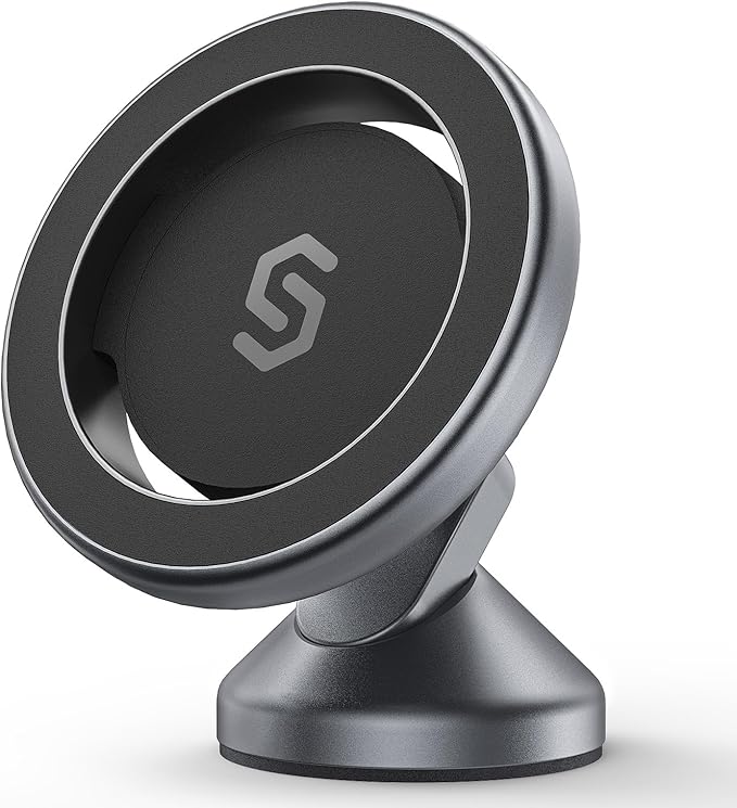 SYNCWIRE for MagSafe Car Mount - 360 Rotation Magnetic Phone Holder for Car Dashboard, Strong Magnets Car Phone Holder Mount Compatible iPhone 16 Pro Max 15 14 13 12,Samsung - MagSafe Car Accessories