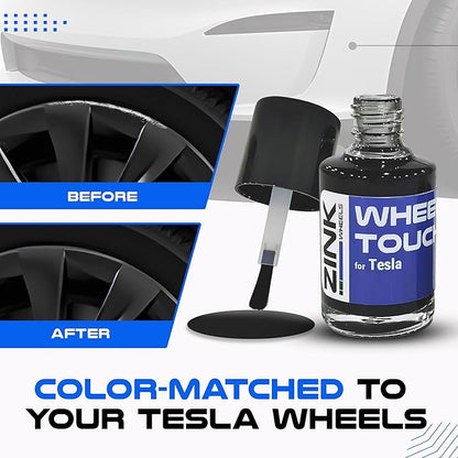Premium Tesla Wheel Curb Rash Repair Kit for Model X 20-inch Sonic Carbon Slipstream Rims - DIY Kit with Color-matched Touch Up Paint - Made in USA