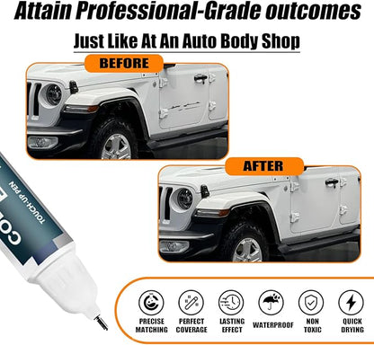 PW7/GW7 Bright White Touch Up Paint for Jeep, Car Paint Pen Scratch Repair Two-In-One Touch Up Paint, Premium Car Scratch Remover for Deep Scratches