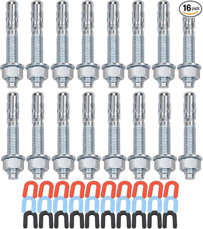 Lift Install Kit, Car Lift Installation Install Kit,(16Pcs 3/4" x 5.5" Wedge Anchor Bolts)