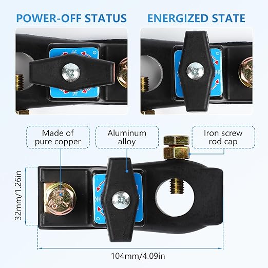 Battery Disconnect Switch, Heavy Duty Battery Shut Off Switch, High Current Master Battery Power Cut Isolator Kill Switch, Smart Battery Kill Switch for Car, RV and Boat