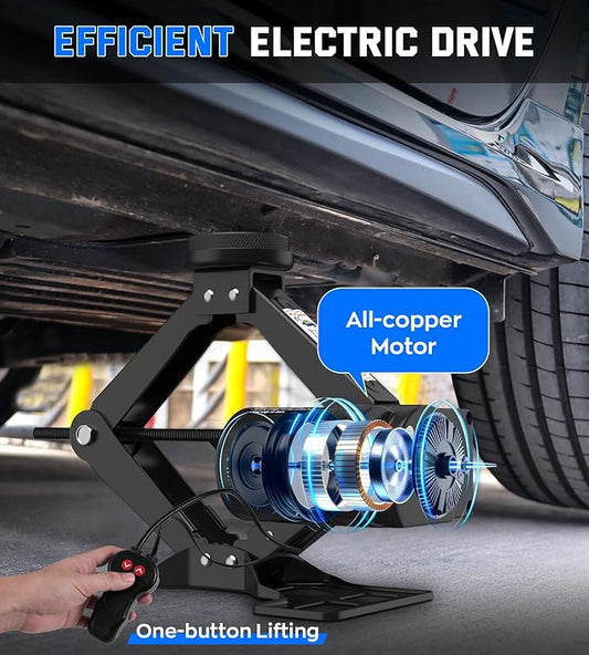 Electric Car Jack for Tesla Model Y Model 3/S/X, Portable 2 Ton 12V Electric Jack for Tesla Vehicles with Lug Wrench