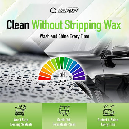 Nanoskin BUBBLE BATH Foaming Car Wash Shampoo 1 Gallon - Works with Foam Cannon, Foam Gun, Bucket Washes, Car Soap for Pressure Washer | For Car, Truck, Motorcycle, RV & More | Green Apple Scented