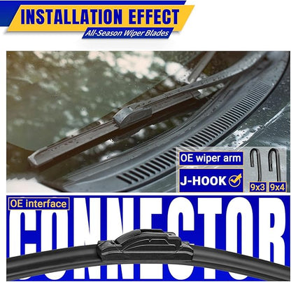 3 wipers Replacement for 2018-2023 Nissan Kicks, Windshield Wiper Blades Original Equipment Replacement - 26"/16"/12" (Set of 3) U/J HOOK