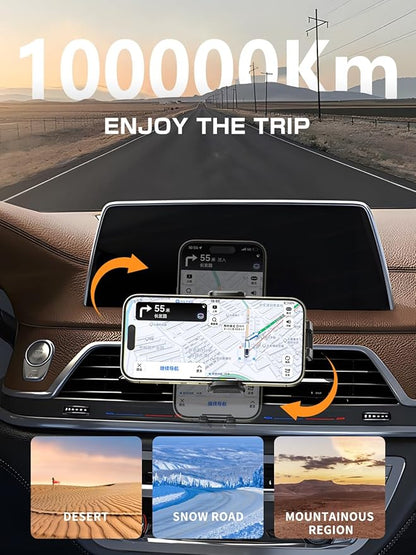 Topmake Car Phone Holder Mount,【2025 Upgrade】 3-in-1 Cell Phone Holder for Car, Dashboard Windshield, Suction Cup Hands-Free Car Phone Stand, Automobile Cradles Universal,Black