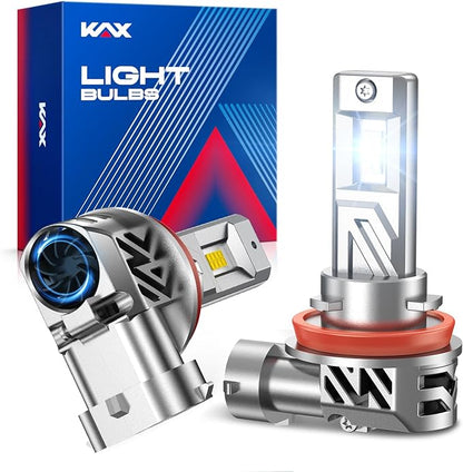 2025 10X Brightener H11 Led Bulb for Car Owners, 50000Lm H9 for Drivers at Night, H11 Bulb During Bad Weather, H8 H9 1:1 Real Size, 100000 Hours Lifespan, 99% Fit Your Vehicles, Plug & Play, 2 Pack
