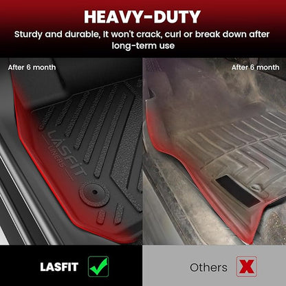 LASFIT Floor Mats Custom Fit for Volkswagen Jetta 2011-2018 (Not Fit for Jetta SportWagen), All-Weather Protection TPE 1st & 2nd Row Car Liners for VW Accsessories, Black Odor-Less Easy to Clean