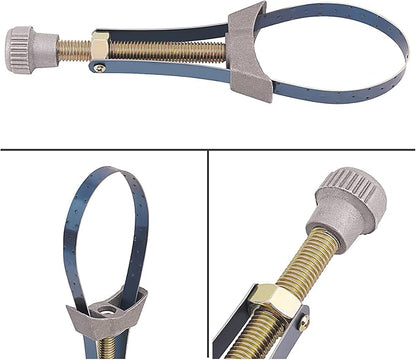 Road Passion 1PC Car Auto Motorcycle Oil Filter Tool Strap Wrench Diameter Adjustable 60mm To 120mm Universal Removal Tools Suction Tweezers Replacement Tips Strap Wrench