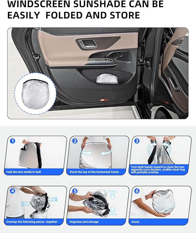 Sun Shade Windshield Sunshade for 2019 2020 2021 2022 2023 2024 Mercedes Benz SLC E-Class E200 E260 E300 E350 Coupe Sun Visor,Front Window Shield Cover Protector 240T Reflective Car Accessories