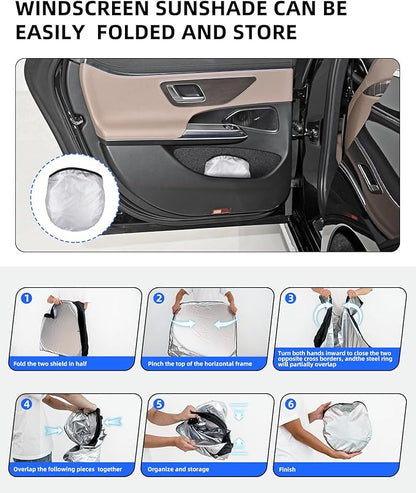 Sun Shade Windshield Sunshade for 2019 2020 2021 2022 2023 2024 Mercedes Benz SLC E-Class E200 E260 E300 E350 Coupe Sun Visor,Front Window Shield Cover Protector 240T Reflective Car Accessories