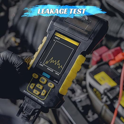 AUTOOL Car Battery Tester 12V 24V Automotive Battery Load Tester with Printer 20-2000CCA Alternator Tester, Cranking & Charging & Leakage Test, 3.2" Screen with Data Review Reverse Polarity Protection