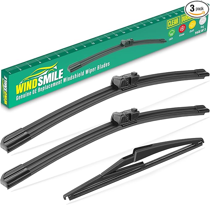 22" 20" 11" Windshield Wiper Blades Replacement for Jeep Renegade 2015 2016 2017 2018 2019 2020 2021 2022 2023 Premium All Weather Front Rear Wipers Set - OEM Quality (Pack of 3)