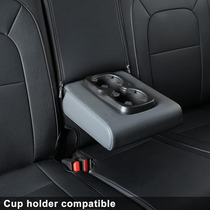 LUCKYMAN CLUB Chevy Colorado Seat Covers, fit for 2023 2024 2025 Colorado Crew Cab Z71 LT ZR2 Work Truck with Faux Leather (Black)