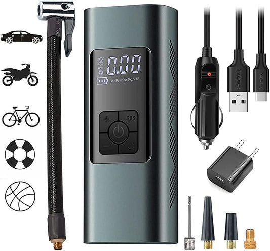 Tire Inflator Portable Air Compressor: Cordless Air Pump for Car Bike Motorcycle
