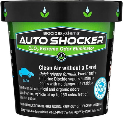 Auto Shocker Strong Car Odor Eliminator, Eco-Friendly Chlorine Dioxide Odor Bomb for Vehicle Interior Up to 250 Cubic Feet