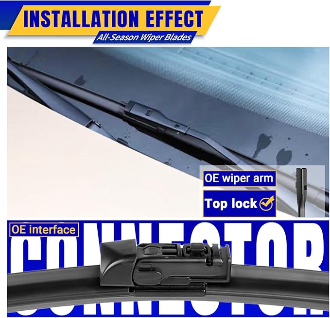 3 wipers Replacement for 2017-2022 2023 Mazda CX-5 2017-2022 2023 Mazda CX-9, Windshield Wiper Blades Original Equipment Replacement - 24"/18"/14" (Set of 3)