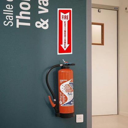 Madrigal fire extinguisher inside sticker,fire extinguisher sign,4 Pack-4x12"Premium Self-Adhesive Vinyl for UV, Weather, Scratch, Water and Fade Resistance, Indoor and Outdoor