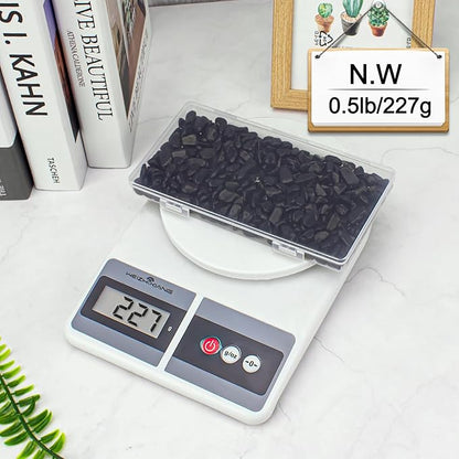 0.5 Lb/230g Black Aquarium Gravel Rocks Fish Tank Marbles Pebbles Small, Polished Natural Tumbled Healing Crystal Chips Bulk Crushed Stones for Crafts|Fish Turtle Tank|Home Decoration - 7-9m