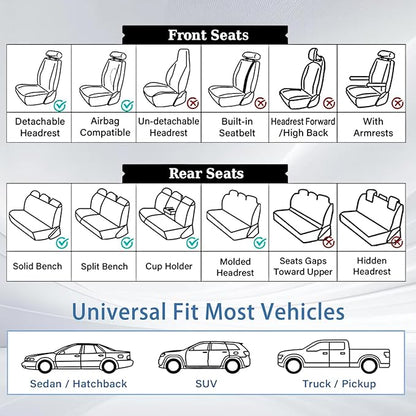 WELLDO Car Seat Covers Front Seats, Leather Seat Covers for Cars, Front Car Seat Protector Waterproof, Non-Slip Car Interior Covers Universal Automotive Seat Covers for Most Vehicle, Burgundy
