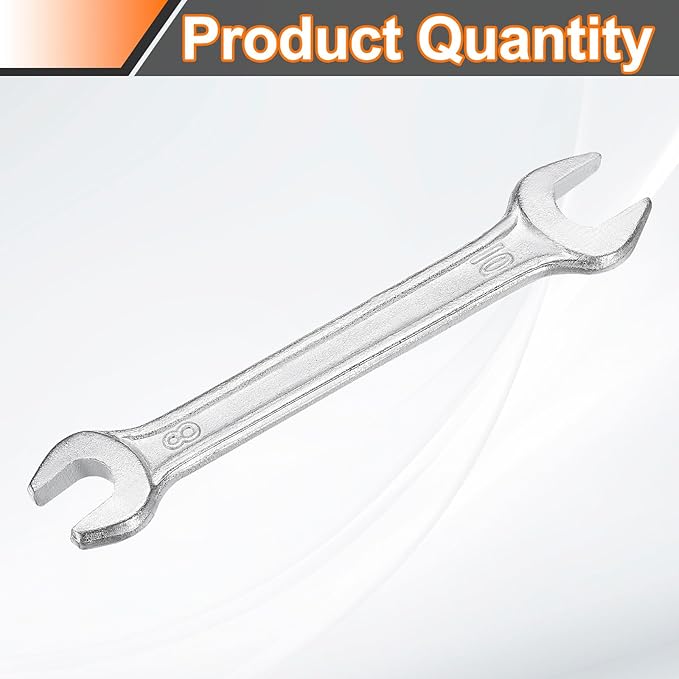 HARFINGTON Double Open End Wrench 8mm x 10mm Metric 15 Degree Offset Angle Small Flat Head Wrench Galvanizing Open Ended Spanner for Automotive Repair Furniture Assembly