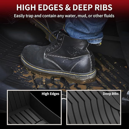 LASFIT Floor Mats for Mercedes Benz C Class 2021 2020 2015-2019 C300 / C350 / C400 / C350e / C43 AMG / C63 AMG / C63 AMG S (Fit Sedan Only), All Weather TPE Floor Liners for C Class 1st & 2nd row Mats