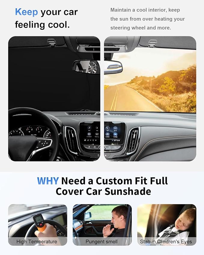 for Mazda CX5 Foldable Windshield Sun Shade for 2016 2015 2014 2013 Mazda CX-5 CX5 Custom-Fit Car Windshield Cover Sunshade UV Protector, Auto Window Shades for Front Windscreen Accessories