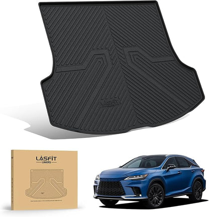 LASFIT Trunk Mat for Lexus RX/RX350/RX350h/RX500h 2025 2024 2023, All Weather TPE RX 350 Cargo Mats Custom Fit for Lexus RX350 Cargo Liner Front & Rear Trunk Liner, Black, Easy to Clean