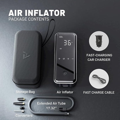 MotorX Tire Inflator Portable Air Compressor 2nd Generation, Large Tire Inflator Speed Level 30 Seconds Fast Inflation Air Pump, 15000mAh Battery Capacity, 65W 5X Fast Charging, Deluxe Package.