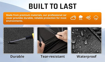 Full Exterior Covers for Waterproof Protection with Silver Stripe Design,SUV Car Covers for Automobiles Universal Fit Nissan Kicks, Subaru Crosstrek, Jeep Compass Liberty, Kia Soul Sportage