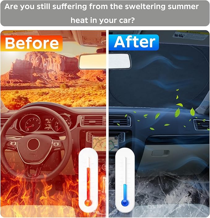 INSAUTO for GLC Windshield Sunshade Foldable Sun Shade Custom-fit for Mercedes Benz 2016-2022 GLC SUV GLC300 Windshield Cover Car Front Window Sun Visor Shield Keeps Your Vehicle Cool Accessories