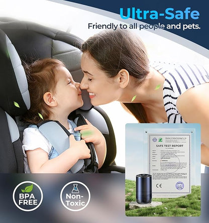 Smart Car Air Fresheners, New Smell Experience Car Freshener Essential Oil Diffuser, Adjustable Concentration, Auto On/Off, Built-in Battery, Each Bottle of Perfume Lasts 120 Days-Ocean