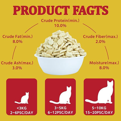 1.1lb / 500g Cat Grass Treats for Indoor Cats - 17.6 oz Natural Chicken Flavor, Healthy Snacks for All Life Stages, Crunchy Training Biscuits with Dental Care & Hairball Control