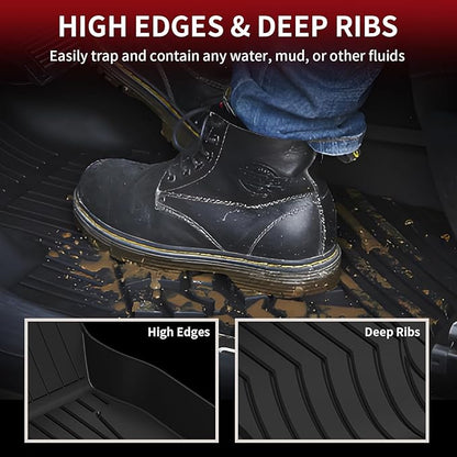 LASFIT Floor Mats for Mercedes Benz CLA 2014-2019 & GLA 2015-2020 250/45 AMG, All Weather TPE Custom Fit Car Mats for Mercedes CLA & GLA Floor Liners, 1st & 2nd Row Set, Black