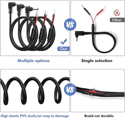 Radar Detector Hardwire Power Cord, Rearview Mirror Plug Cable, with Inline Fuse Holder,Suitable for Uniden Escort Beltronics Valentine One Cobra Whistler Radar Detector,3-Piece Set,17.7'' (DC3.5)