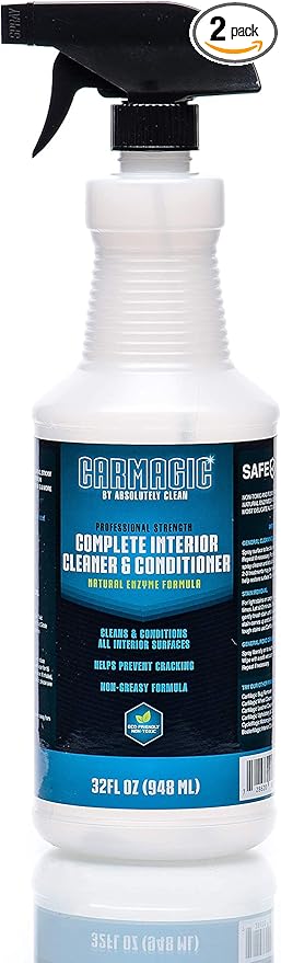 Absolutely Clean Car Magic Complete Interior Cleaner and Conditioner - Multi-Purpose Car Interior Cleaner | Cleans Leather, Rubber, Vinyl & Wood | Non-Greasy Formula (32oz Spray Bottle (Save 25%))