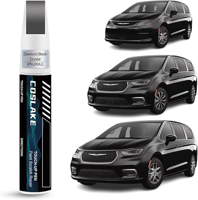 Car Touch Up Paint(Diamond Black Crystal(PXJ/KXJ)) for Chrysler, Car Paint Scratch Repair Kit, Quick & Easy Solution to Repair, 2 in 1 Scratch Remover Pen with 2PCS Disposable Micro Applicators