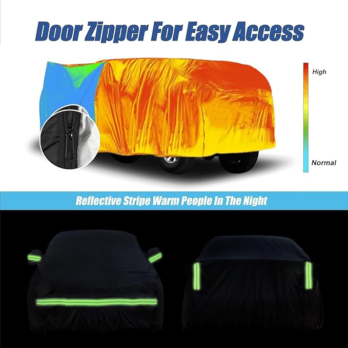 Waterproof Car Covers for 2021-2024 Ford Bronco 2 Door(Black) 210T Custom Outdoor Storm Hood