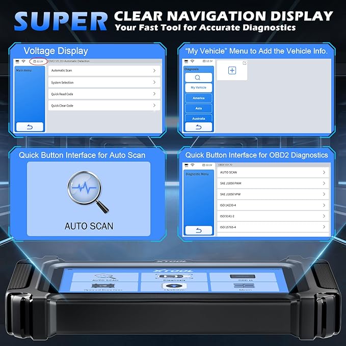XTOOL D5 Car Code Reader and Reset Tool, Engine ABS SRS Transmission Car Diagnostic Tool with EPB Service, ABS Bleed, Throttle Relearn, Clear Check Engine Light Code Reader with 9 Resets, Free Update