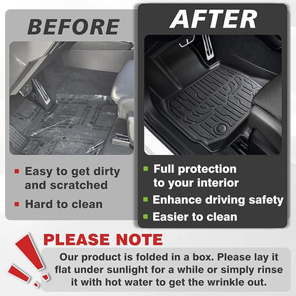 TripleAliners Floor Mats All Weather Compatible with 2025 BMW X3 Accessories 1st & 2nd Row TPE Heavy Duty Protection Odorless Anti-Slip Floor Liners