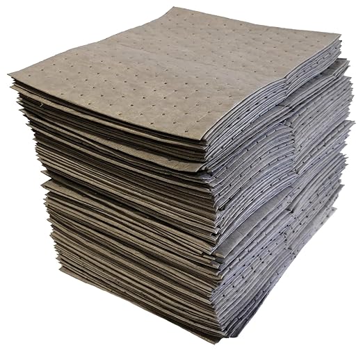 Oil-Dri L90902 15" W x 19" L Universal Heavy Weight Bonded Perforated Pads (100 Mats/Box)