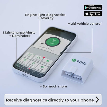 FIXD Bluetooth OBD2 Scanner for Car - Car Code Readers & Scan Tools for iPhone & Android - Wireless OBD2 Auto Diagnostic Tool to Check Engine & Fix All Cars & Vehicles ‘96 or Newer (3 Pack)