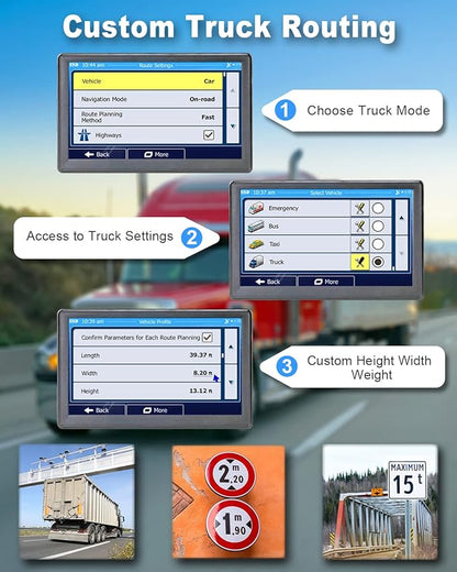N700 GPS Navigator for Car Truck RV 2025,Truck GPS Commercial Drivers,Trucker GPS for semi Truck,Free Lifetime Maps Updates,7 inch Touchscreen,Custom Truck Routing,Driver Alerts