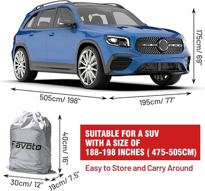 Favoto SUV Car Cover Waterproof - Custom Fit for Subaru Outback (1999-2024) All Weather for Automobiles Outdoor with Reflective Stripe Snow Sun Dust UV Protection Full Exterior Cover