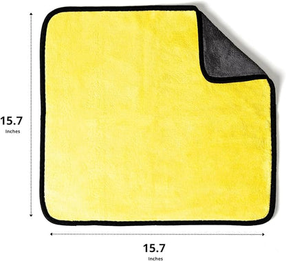 Microfiber Towels for Cars - 15.7" x 15.7" inches, Highly Absorbent Professional Grade Drying Towel Set for Superior Cleaning and Drying Performance - Car Drying & Kitchen Towel - Pack of 3