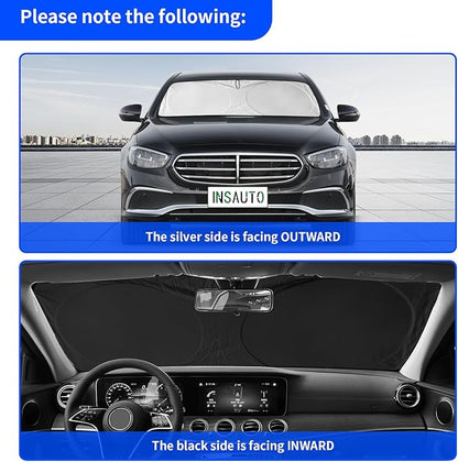 for 2025 E350 Windshield Sun Shade SunShades for Mercedes Benz SLC 2017-2024 Windshield Cover for 2022 Mercedes E-Class Sedan W211 E320 E500 E55 E550 E63 Accessories Sun Visor Protector UV Reflector