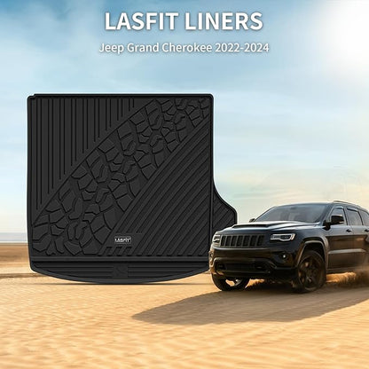 LASFIT Trunk Mat for Jeep Grand Cherokee 2022-2025 5-Seat (Include 4xe, NOT for L) All Weather TPE Custom Fit Cargo Mat Trunk Liner Cargo Liner, Black